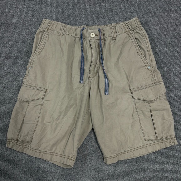 Tommy Bahama Shorts Mens M Khaki Tan Cargo Elastic Waist Drawstring 9" - Picture 1 of 8